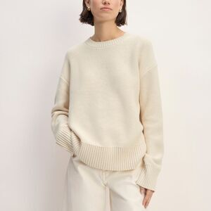 🆕️ Everlane The Cotton Honeycomb Square Crew in Canvas Ivory